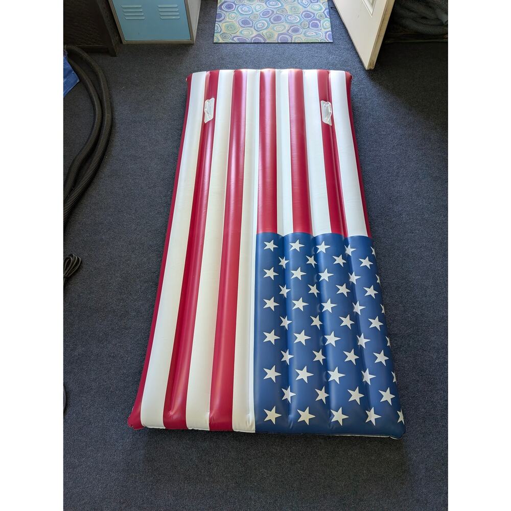 6 Foot Inflatable American Flag Patriotic Pool Float Pool Toy Floatee - Unused